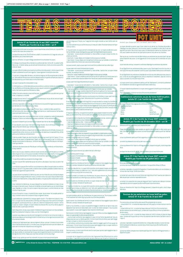 AFFICHE TEXAS HOLD'EM POKER POT LIMIT